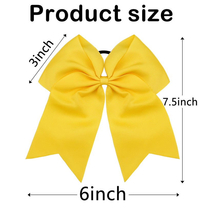 JOYOYO 20Pcs 8" Large Cheer Bows for Girls Ponytail Holder Grosgrain Ribbon Cheerleading Bows Elastic Hair Tie Bands for Baby Girls School College Teens Senior Cheerleader - Image 2